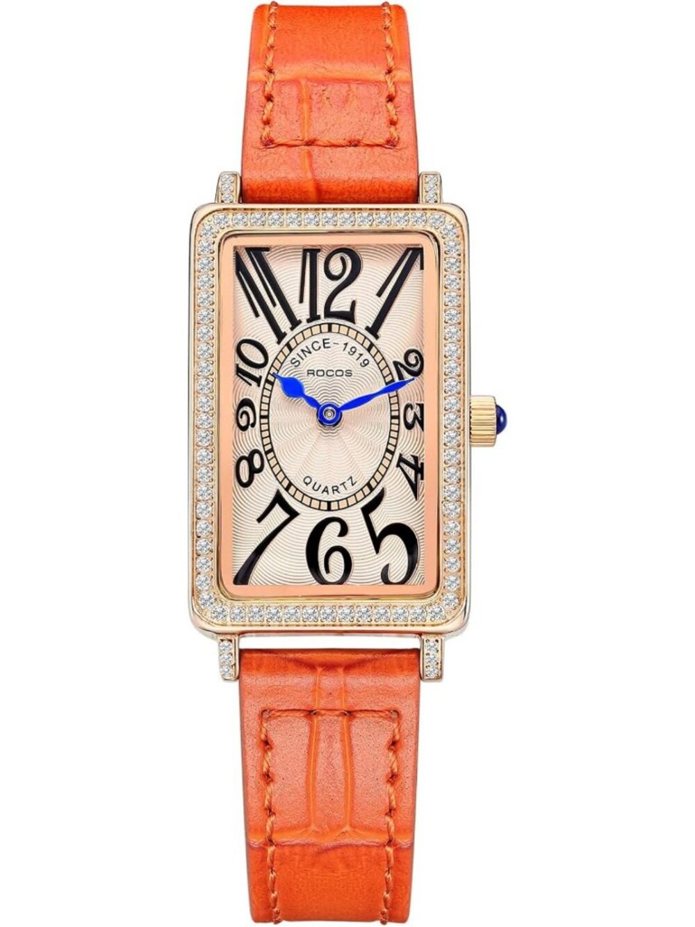 Elegant Retro Luxury Dress Watch for Women, Rose Gold Square Quartz, Diamond